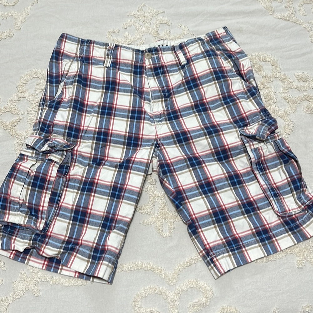 Men’s Old Navy Sz 34 Plaid Cargo Shorts